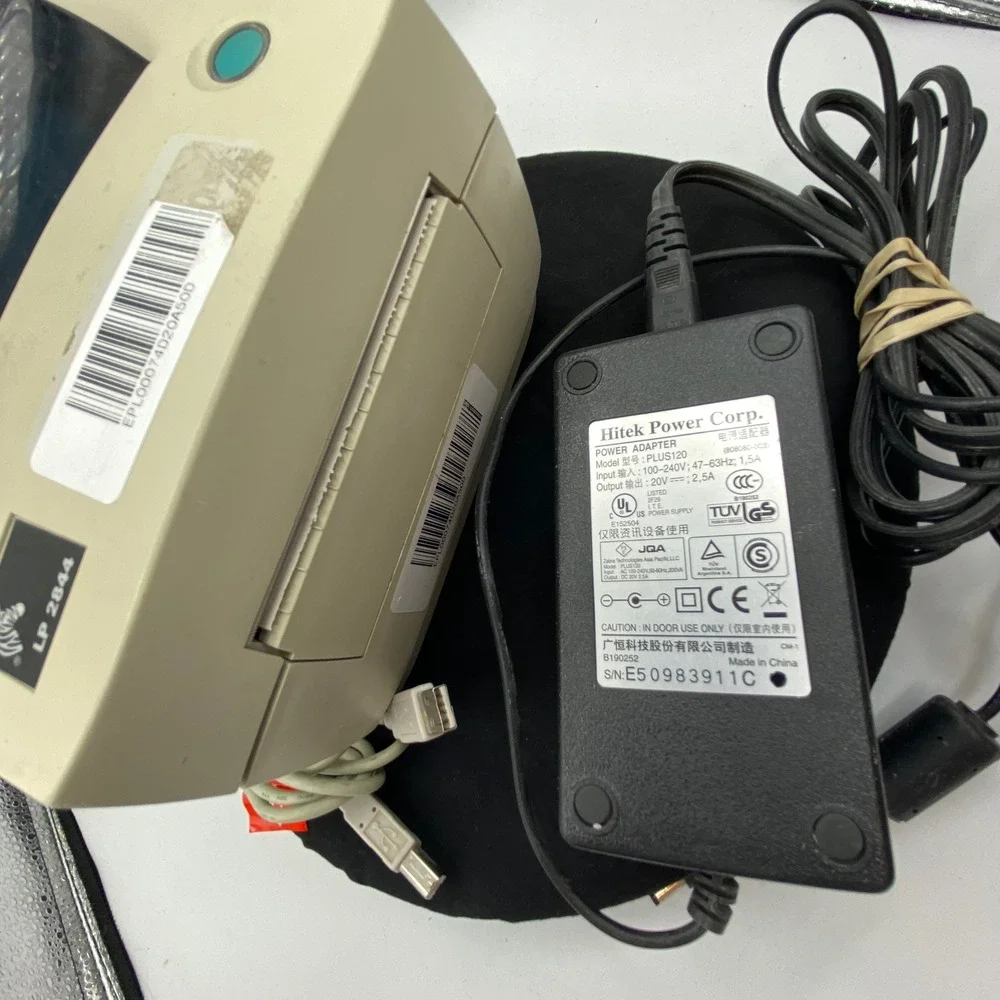 Zebra LP 2844 Thermal Label Printer Desktop Shipping Barcode Beige 120563 *Read
